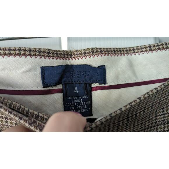 J. Crew Brown Herringbone Wool Favorite Fit Pants - Picture 3 of 5